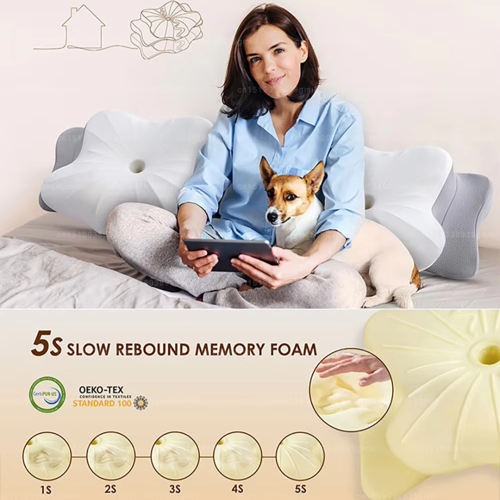 BowLift | Ergonomic Cervical Memory Foam Pillow for Neck and Shoulder Support