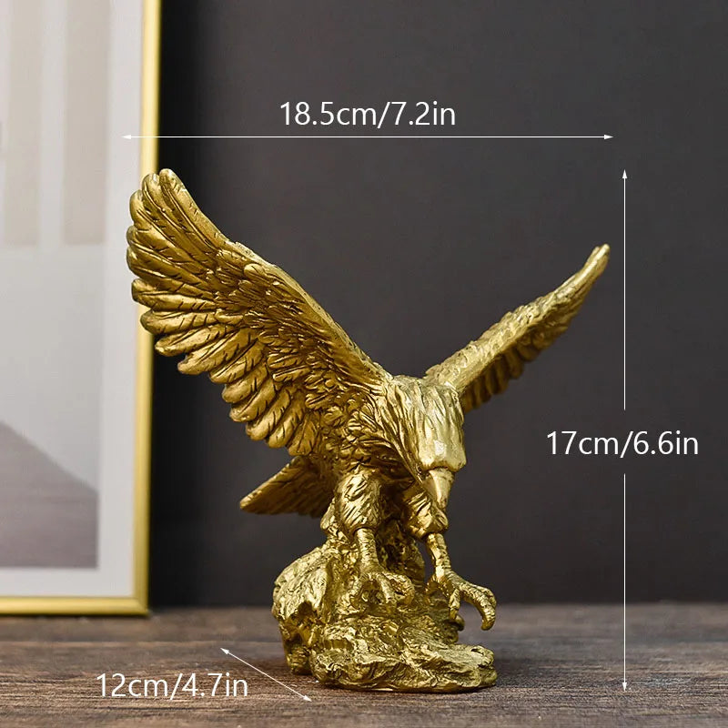BowLift | Resin Golden Eagle Statue Art Animal Model Collection Ornament Home Office Desk Feng Shui Decor Figures simple