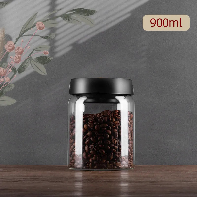 BowLift | GIANXI Vacuum Sealed Jug, Coffee Beans, Glass, Airtight Canister, Food, Grains, Sweets, Fresh Keeping Container, Kitchen Accessories
