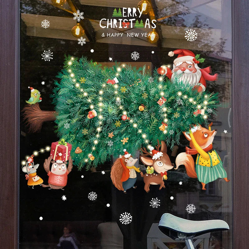 BowLift | Glimoria | Christmas Window Stickers 2025 | Santa Claus & Christmas Tree | Removable Window Stickers for Glass & Walls | Festive Decor for Christmas & New Year