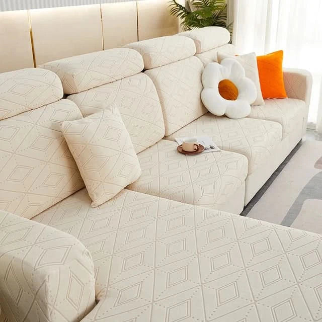 BowLift | SlipBliss - Elegant Jacquard Non-Slip Sofa Cover