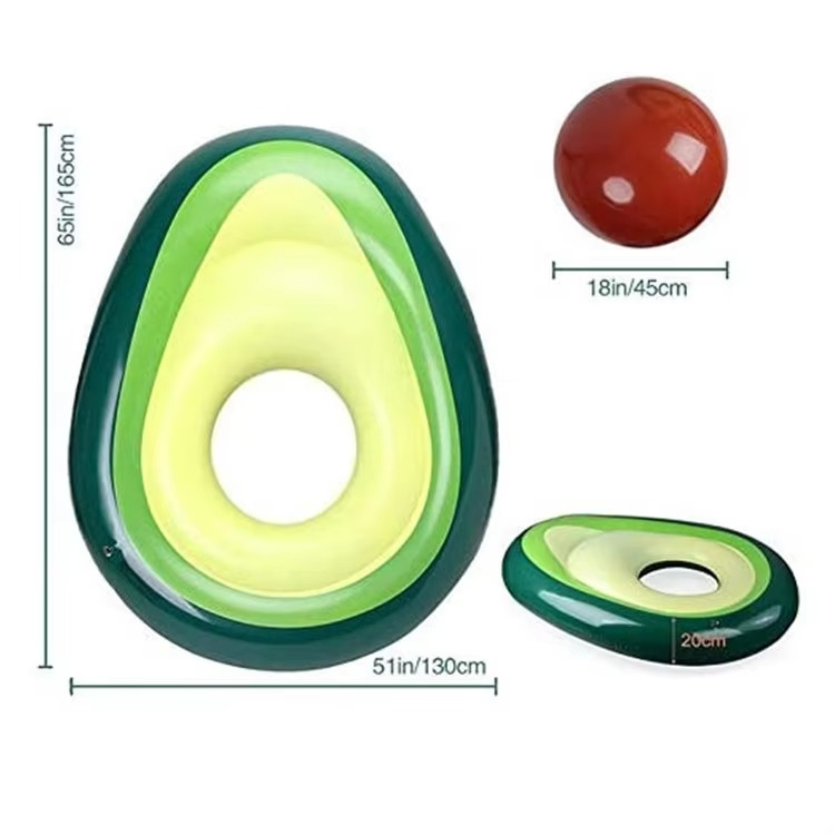 BowLift | Inflatable Avocado Pool Float with Detachable Ball