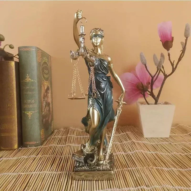 BowLift | ERMAKOVA European antique bronze Greek goddess of justice statue Fair Angels resin sculpture ornaments desktop home decoration gift