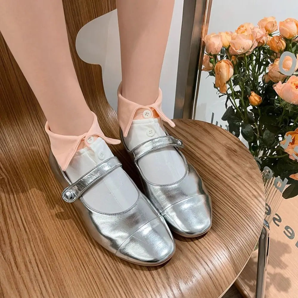 BowLift | Soft Grip Button Ankle Socks