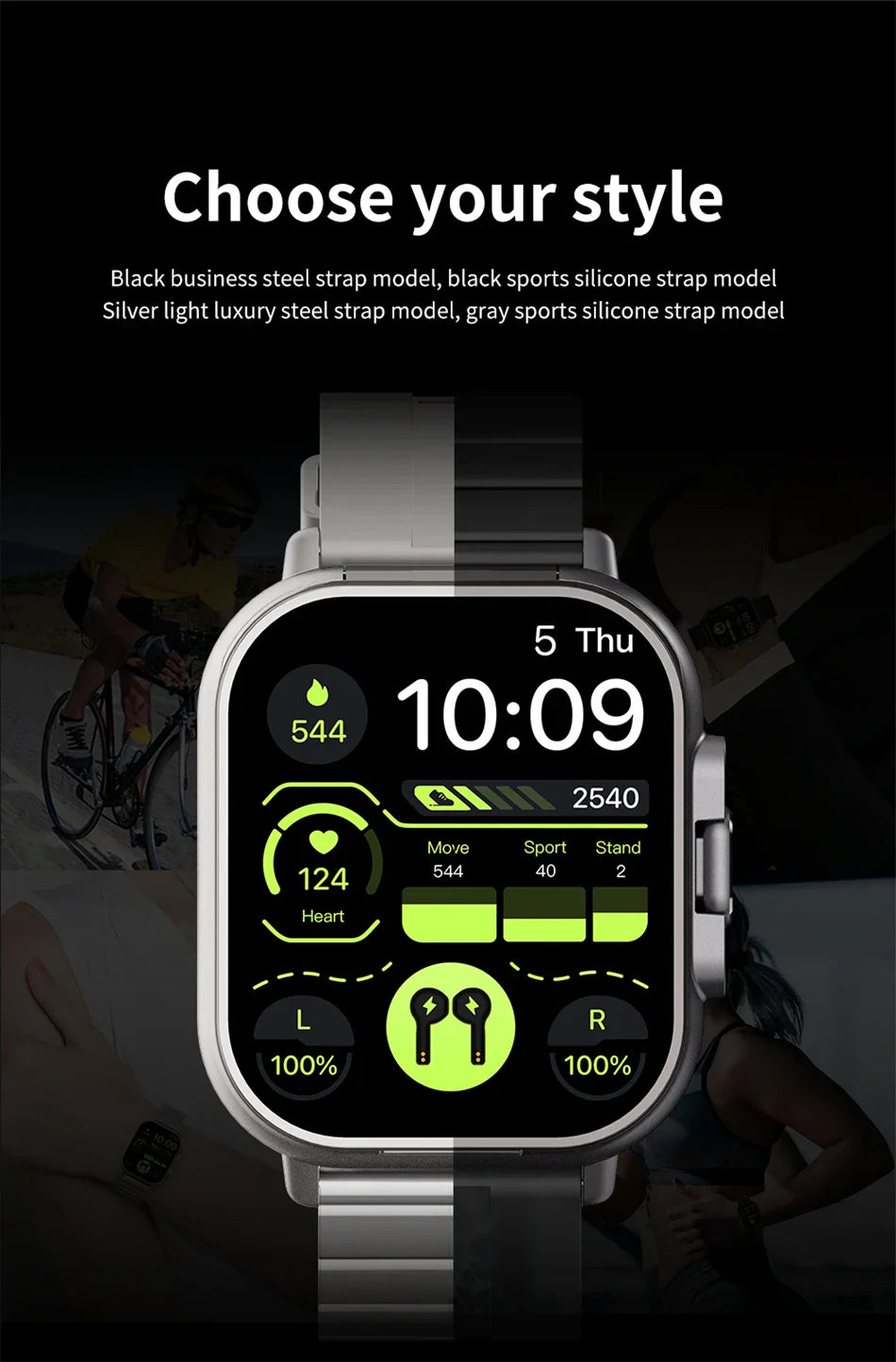 BowLift | 2 in 1 Smartwatch With Earbuds