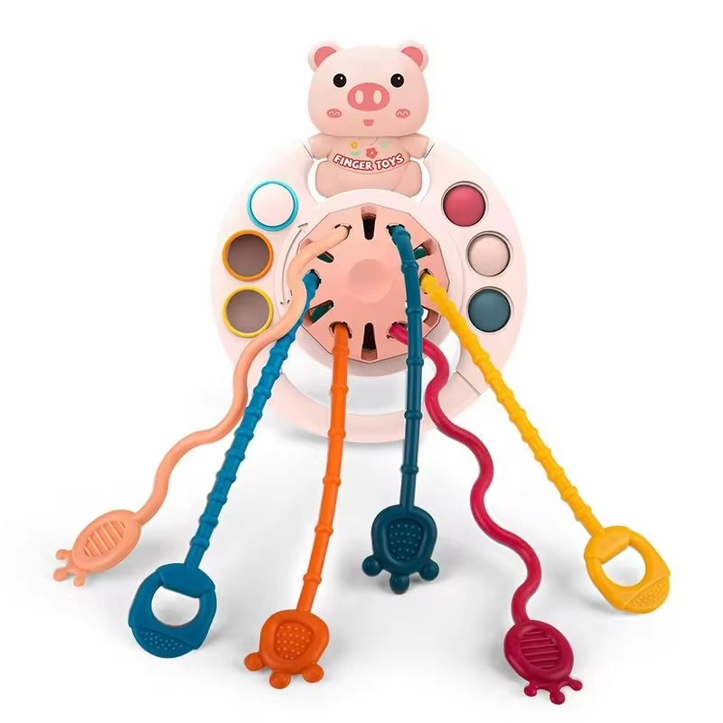 BowLift | Montessori Pull String Sensory Toy for Baby Development and Teething