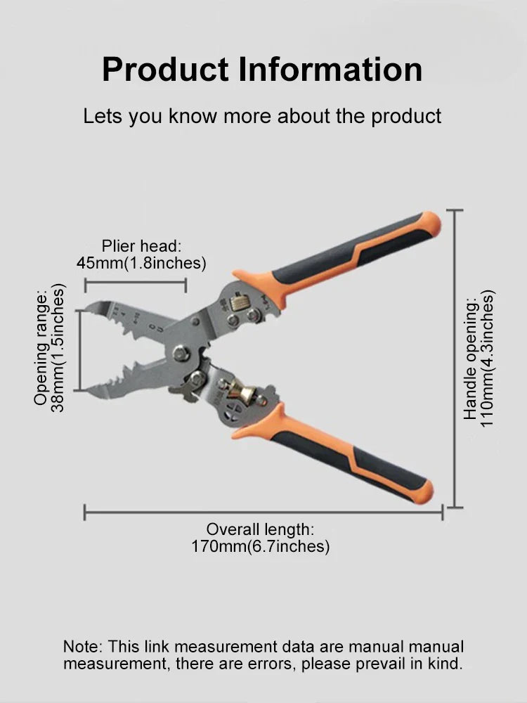 BowLift | Heavy-Duty 10in1 Wire Cutter Stripping Pliers