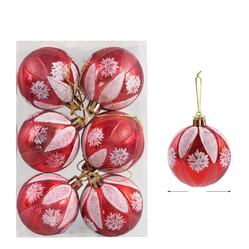 BowLift | Glass Christmas Ornaments Pattern Set of 6 Balls for the Tree
