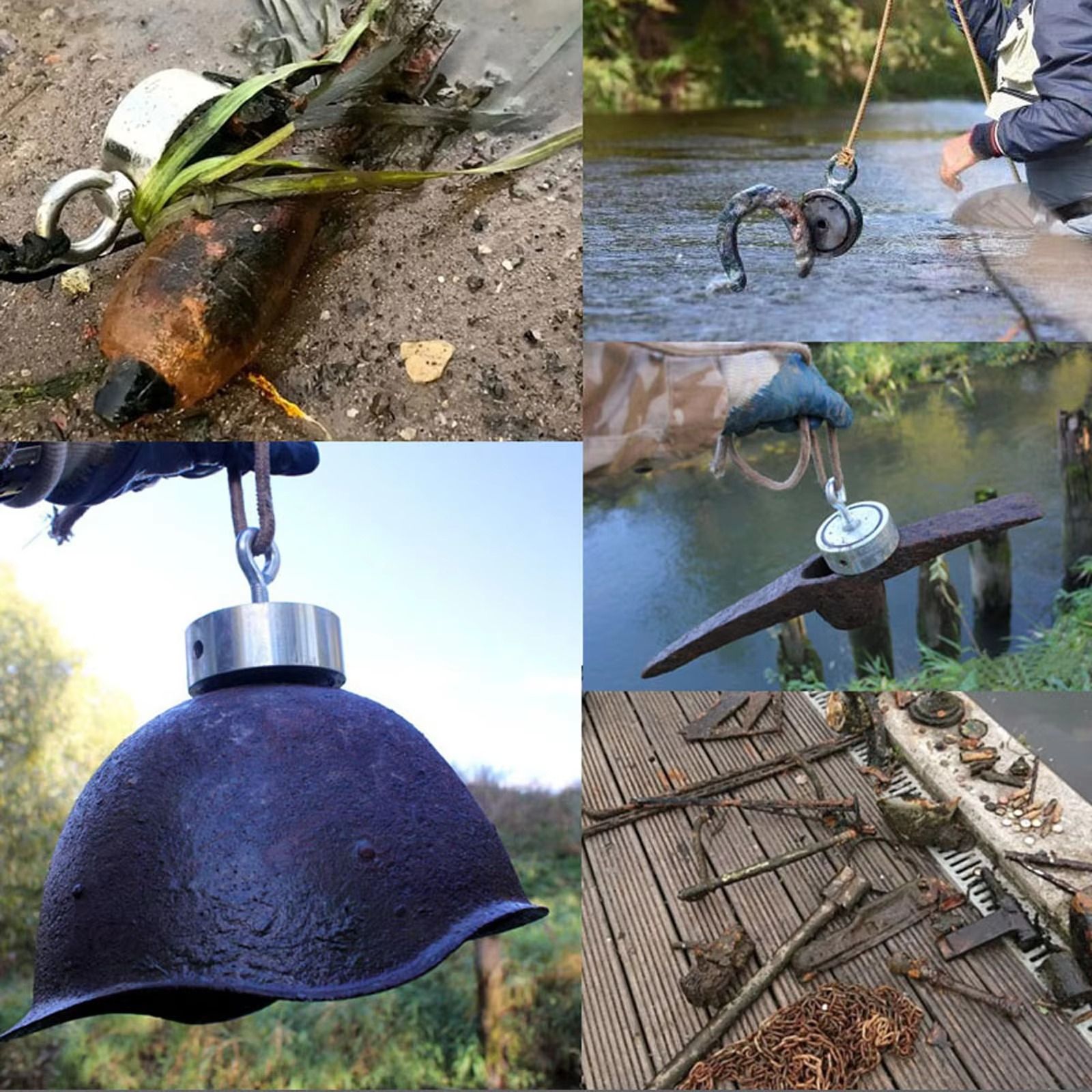 BowLift | Dual Strength Fishing Magnet Kit - N52 Neodymium 80/120KG Force with 10m Rope