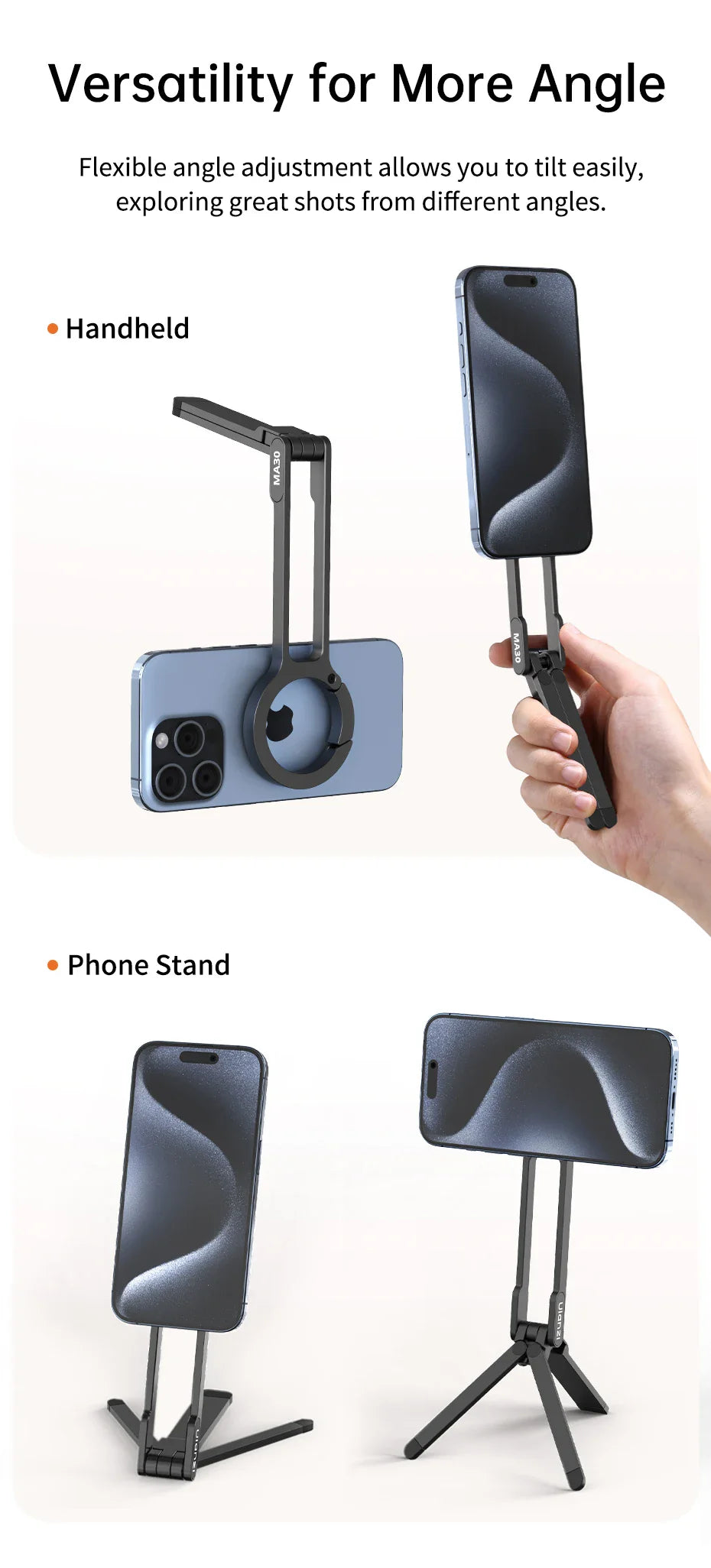 BowLift | Double-Sided Magnetic Tripod Phone Holder