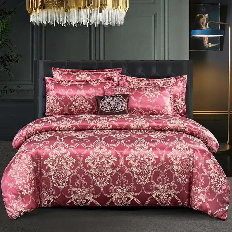 BowLift | Satin Rayon Jacquard Duvet Cover Set 264x229cm – Luxury Summer Bedding for Comfortable Sleep & Home Décor