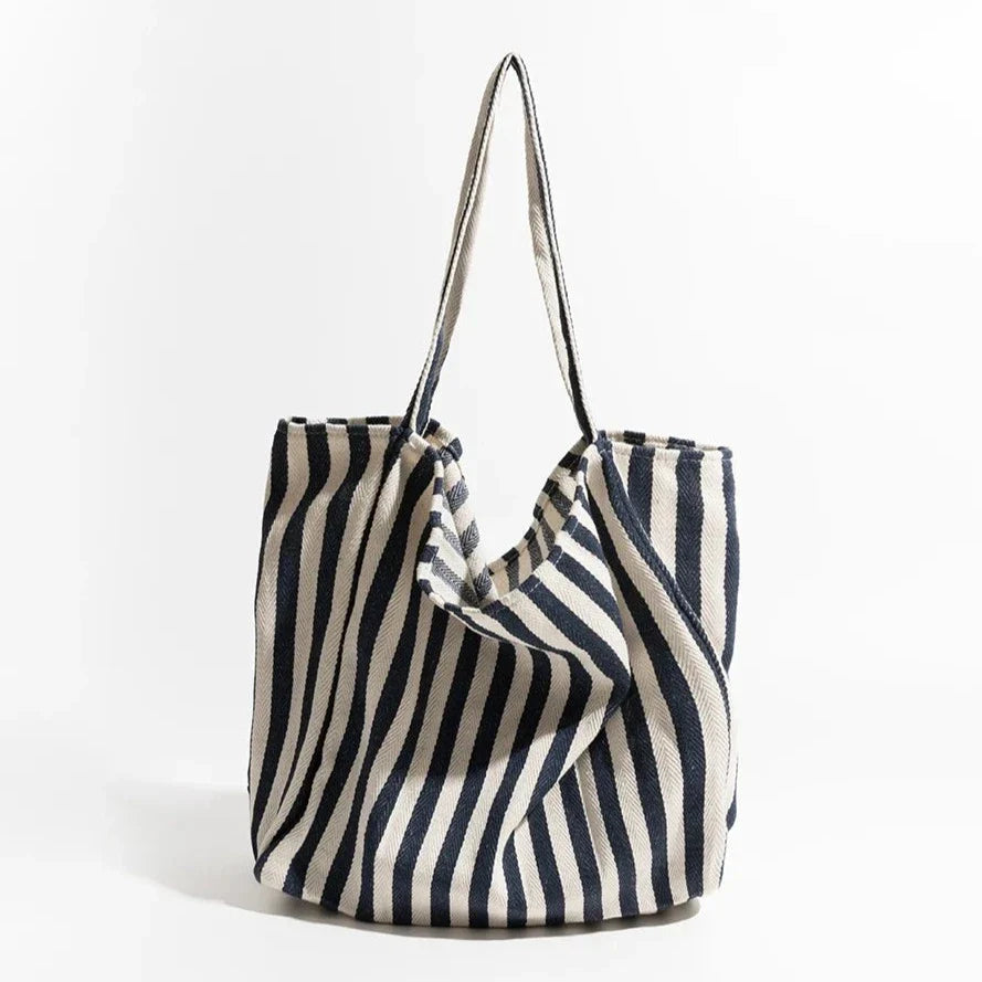 BowLift | Striped linen tote bag