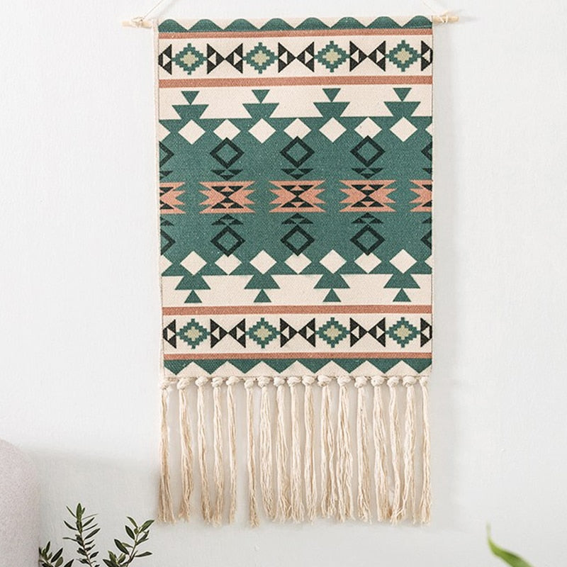 BowLift | Bohemian Wall Tapestry, Macrame Wall Hanging, Home Decoration, Cotton Linen Tassel, Handcrafted, Woven, Geometric Canvas Art, Background Wall Tapestries