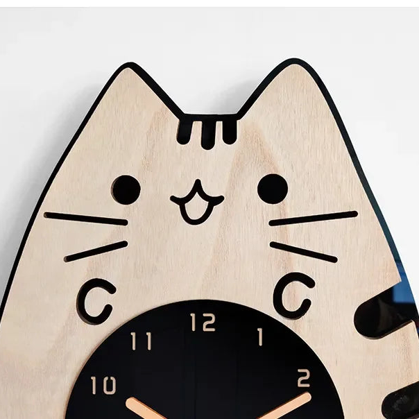 BowLift | Happy Curious Cat Wall Clock