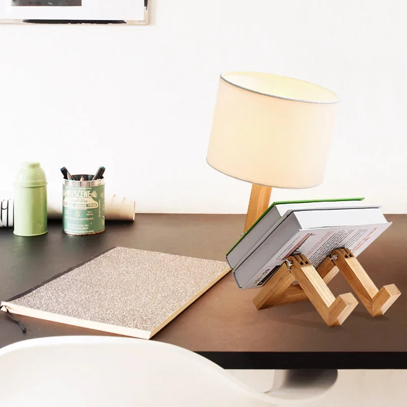 BowLift | Wooden Table Lamp with Book Holder – Modern Design for Your Home