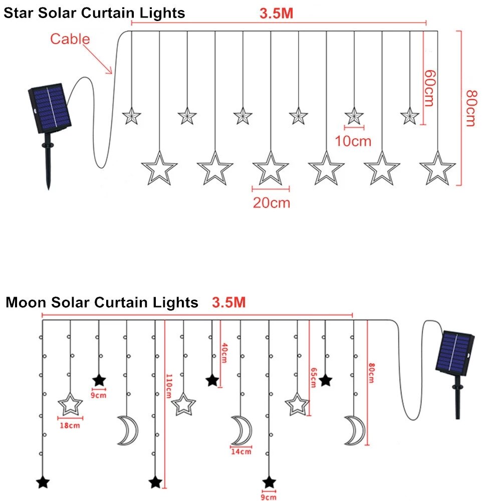 BowLift | Solar Moon Star Lamp LED String Lights Decoration