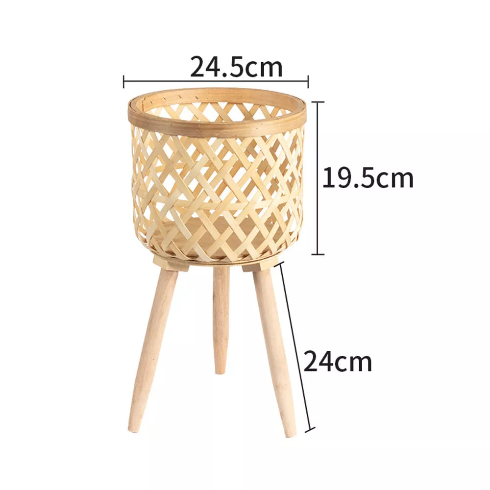 BowLift | Handcrafted Bamboo Woven Flower Pot with Stand Plant Flower Display Storage Stand DIY Storage Children's Plant Pots Home Decor