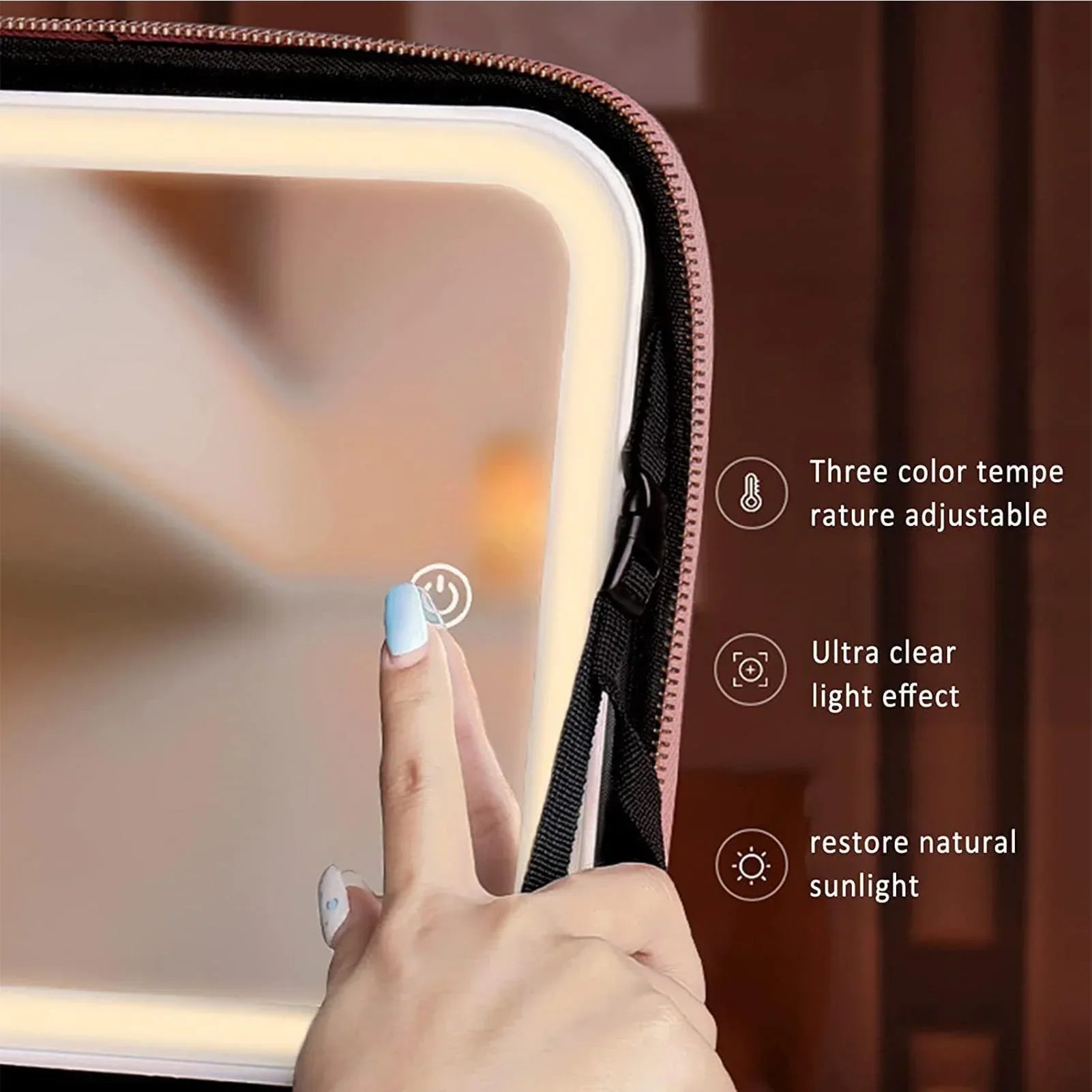 BowLift | Travel Cosmetic Case LED Mirror Makeup Bag