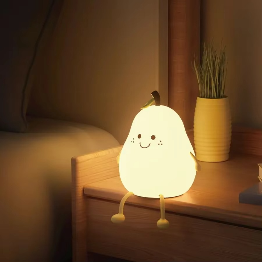 BowLift | Super Soft Touch-Controlled Multicolor Silicone Pear Night Light