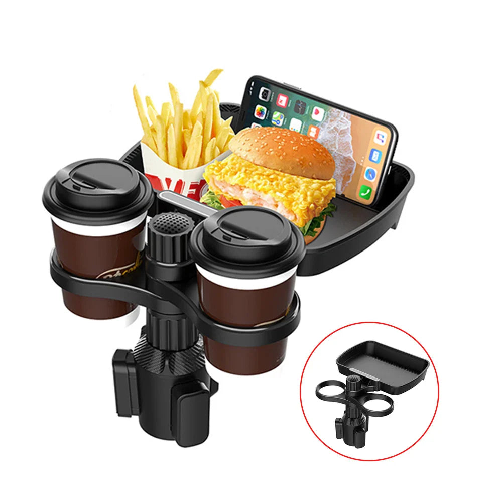 BowLift | 3 In 1 Adjustable Car Cup Tray with Phone Holder