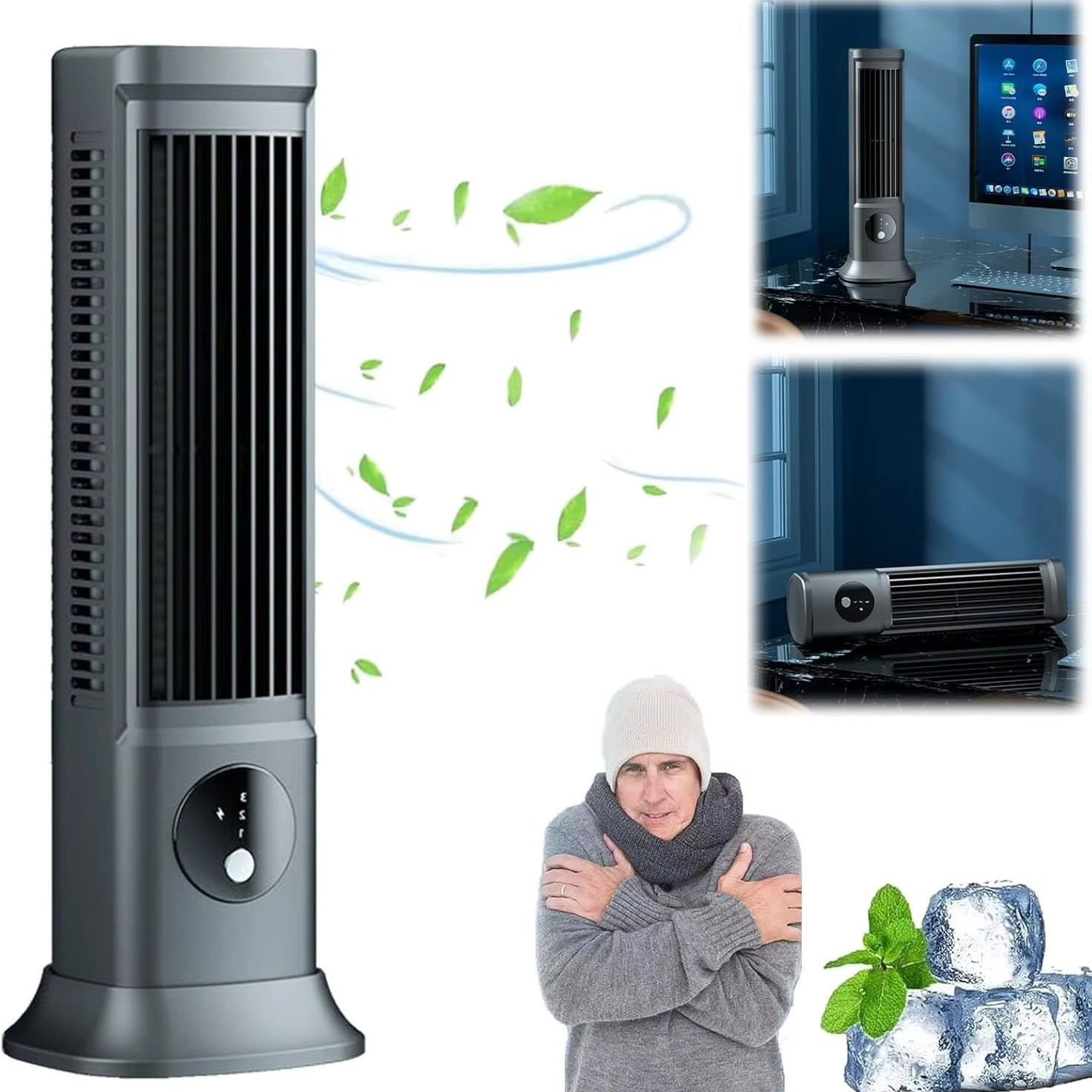 BowLift | 2024 Portable Air Conditioner with 3-Speed Cooling Fan for Bedroom and Office – Quiet & Compact