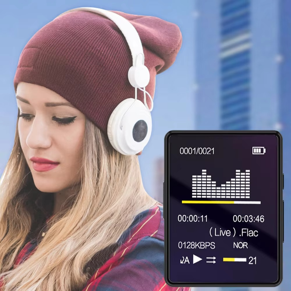 BowLift | Portable Bluetooth MP3 Player with HiFi Stereo, Mini MP4 Video Playback, LED Screen and Voice Recording