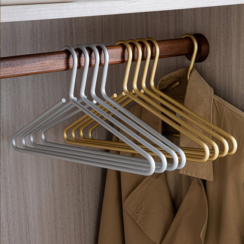 BowLift | 5 pieces of hangers made of solid matte gold/silver │ Seamless wardrobe organizer made of metal