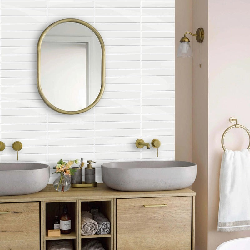 BowLift | Self-adhesive 3D DIY Kit Kat tiles in glossy white