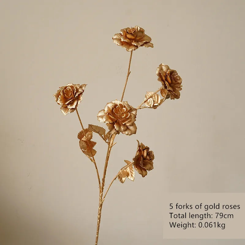 BowLift | Decorative Flower Gold Series | Palm Leaf, Ginkgo & Eucalyptus | Artificial Flower 67–84 cm | Wedding & Christmas