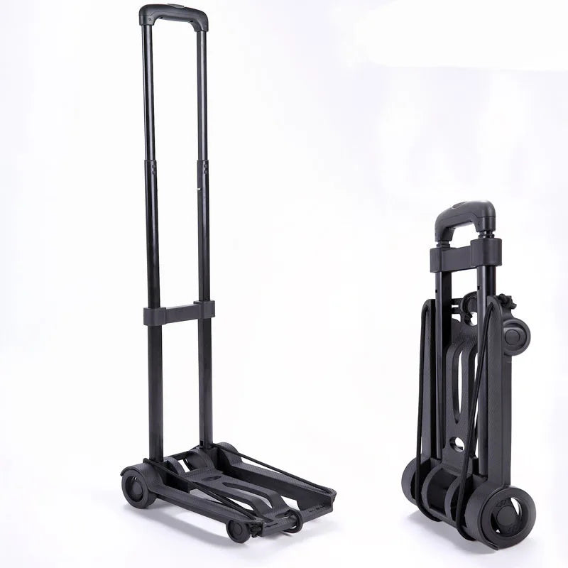 BowLift | Folding Portable Hand Truck with 2 or 4 Wheels Adjustable Pull Rod – CarryFlex
