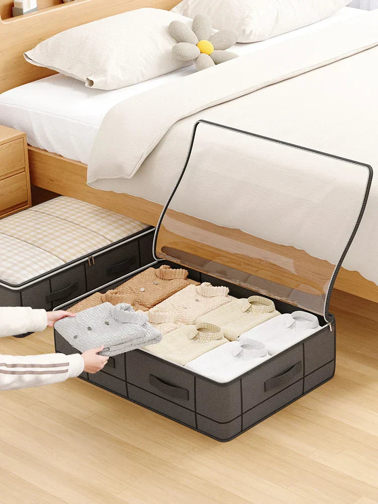BowLift | Hidevera Underbed Bag | Foldable & With Window | Tear-Resistant & Breathable | For Bedding & Clothing
