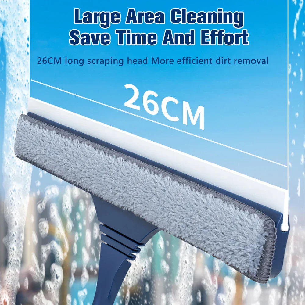 BowLift | FlexiClear Window Cleaner | 2-in-1 Cleaning | Flexible Head | Telescopic Handle