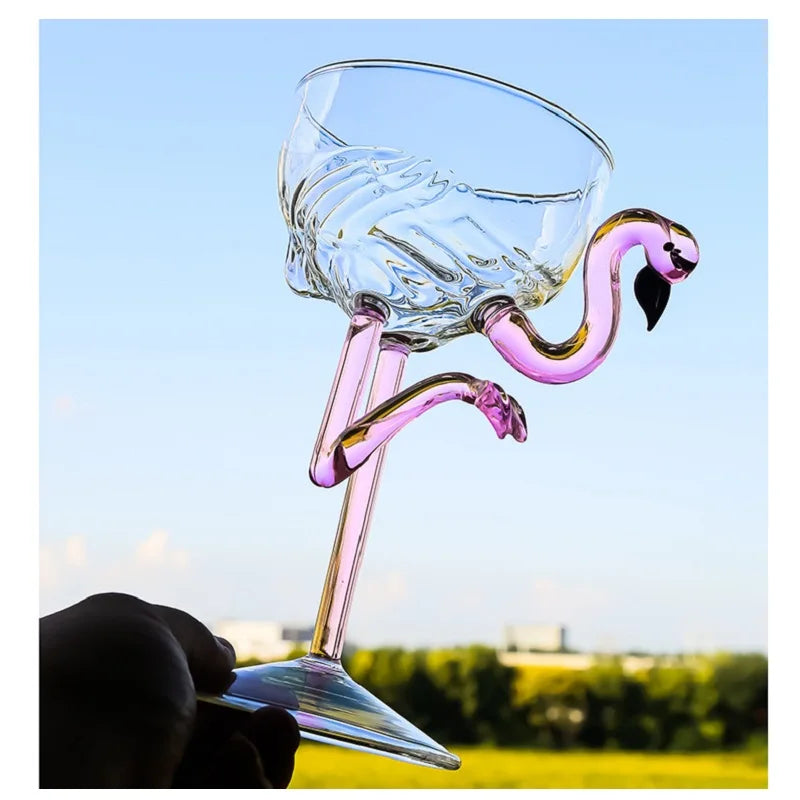 BowLift | Pink Flamingo Cocktail Clear Party Glasses