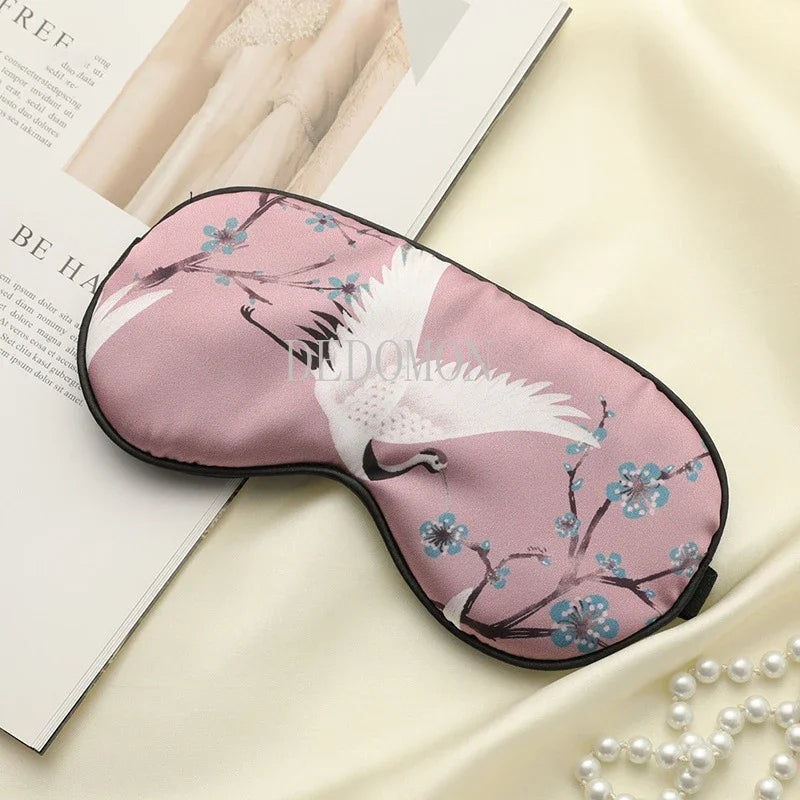 BowLift | Grue de Soie – Luxury Silk Sleep Mask with Crane Design