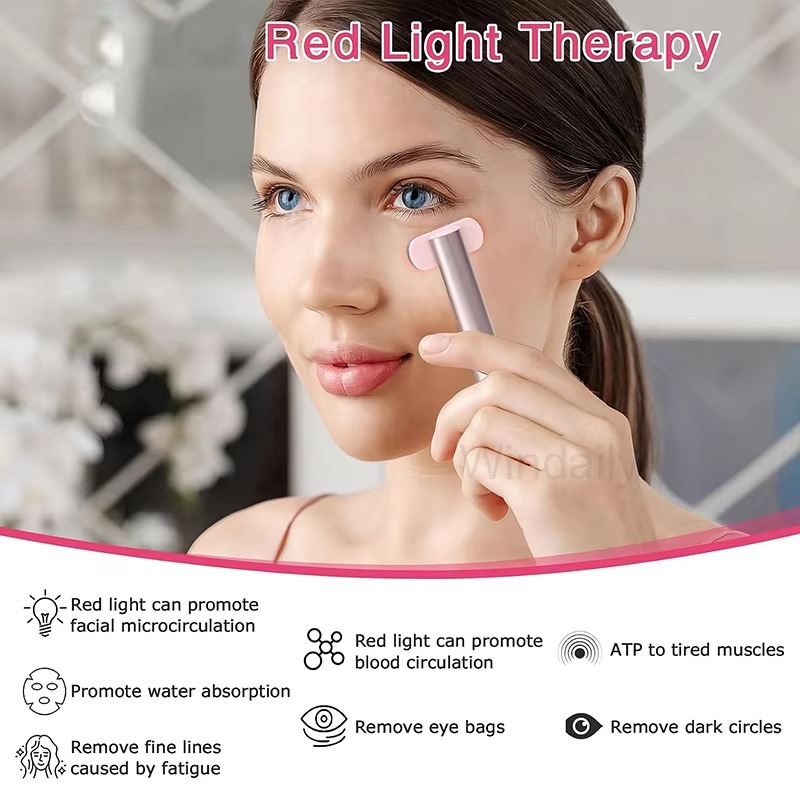 BowLift | EMS Red Light Therapy Facial Wand with Microcurrent Skin Tightening and Eye Massage