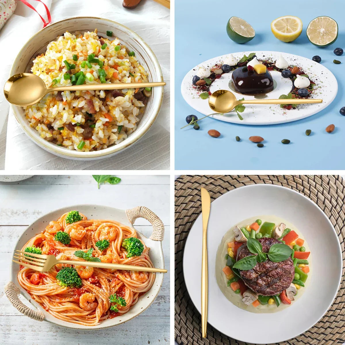 BowLift | RoyalMirror – Luxury Gold Cutlery Set