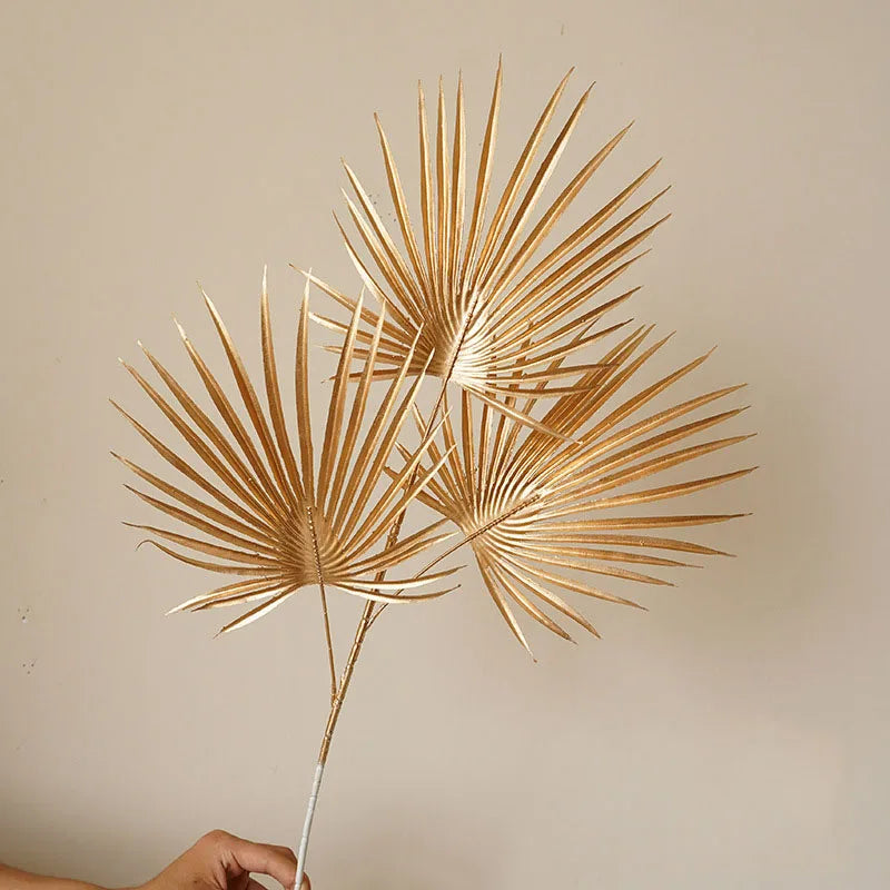 BowLift | Decorative Flower Gold Series | Palm Leaf, Ginkgo & Eucalyptus | Artificial Flower 67–84 cm | Wedding & Christmas