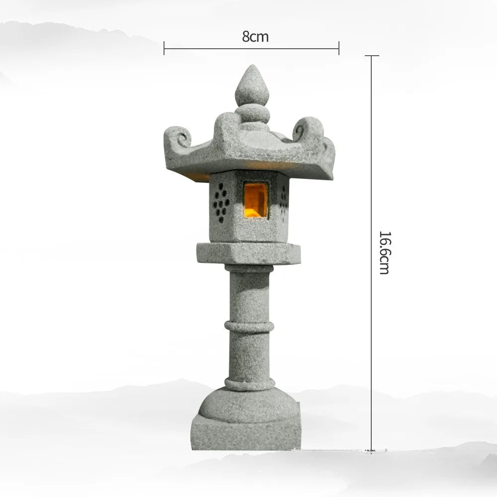 BowLift | SereniStone Mini-Pagoda | Sandstone Decor | For Garden & Bonsai | Zen Flair
