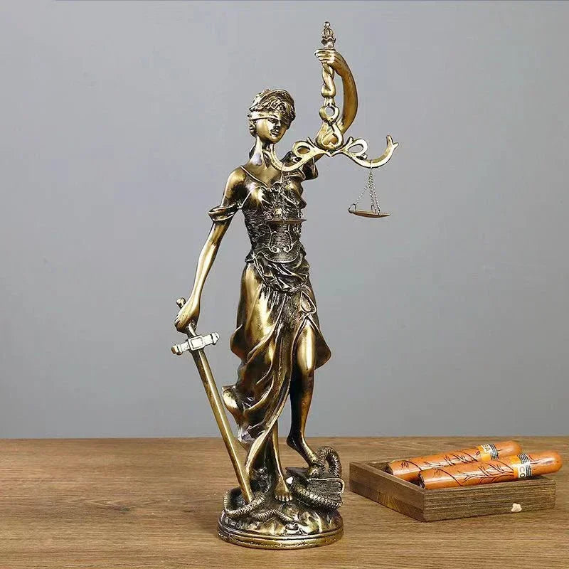 BowLift | ERMAKOVA European antique bronze Greek goddess of justice statue Fair Angels resin sculpture ornaments desktop home decoration gift