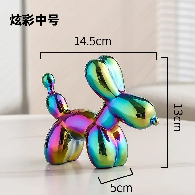 BowLift | Nordic Ceramic Balloon Dog Sculpture Gold Animal Decorations Statue Living Room Ornaments Creative Desktop Ornament Home Decor