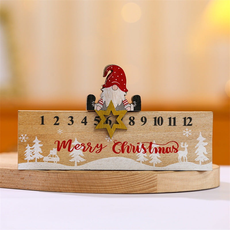 Wooden Christmas Old Man Countdown Calendar