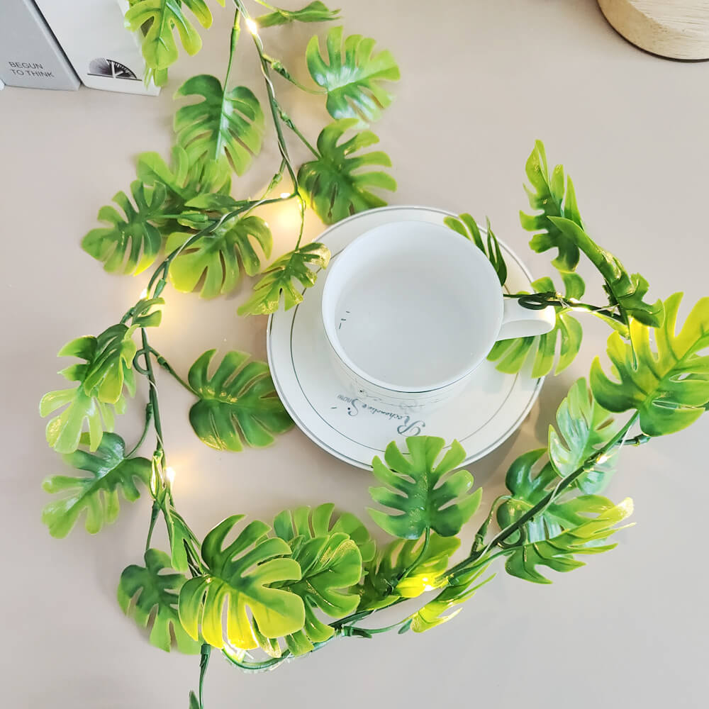 BowLift | Green Turtle Leaf Copper Wire Simulation Turtle Leaf Rattan Decorative LED String Lights