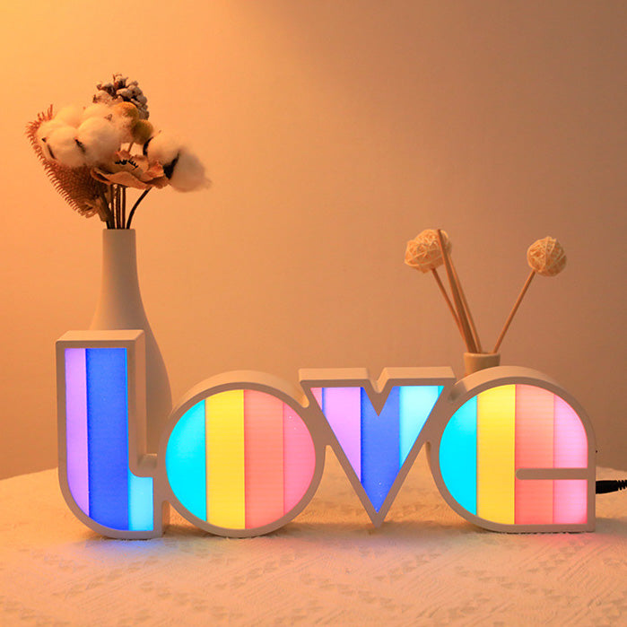 BowLift | Modern Art Deco waterproof PS LOVE letters LED table lamp for the bedroom