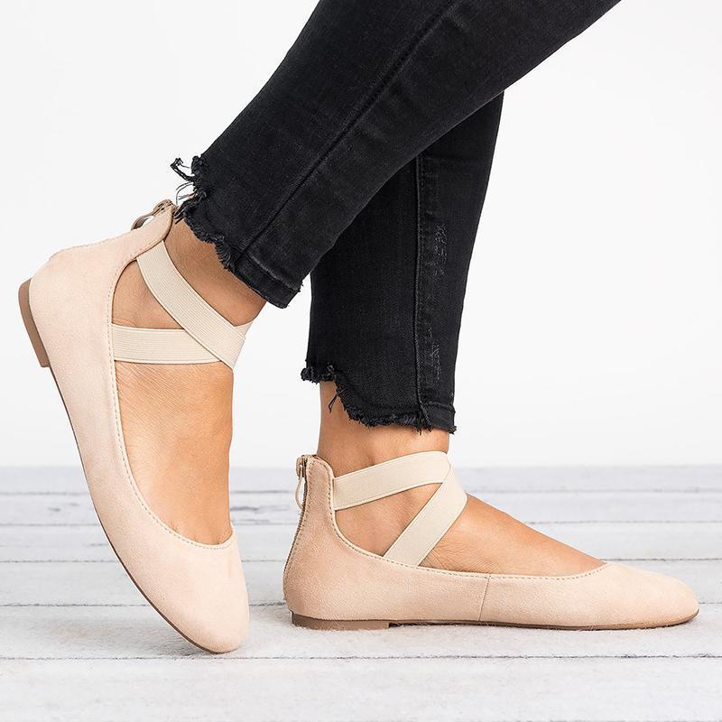 BowLift | Women Pu Nubuck Flat Casual Ballerina Shoes