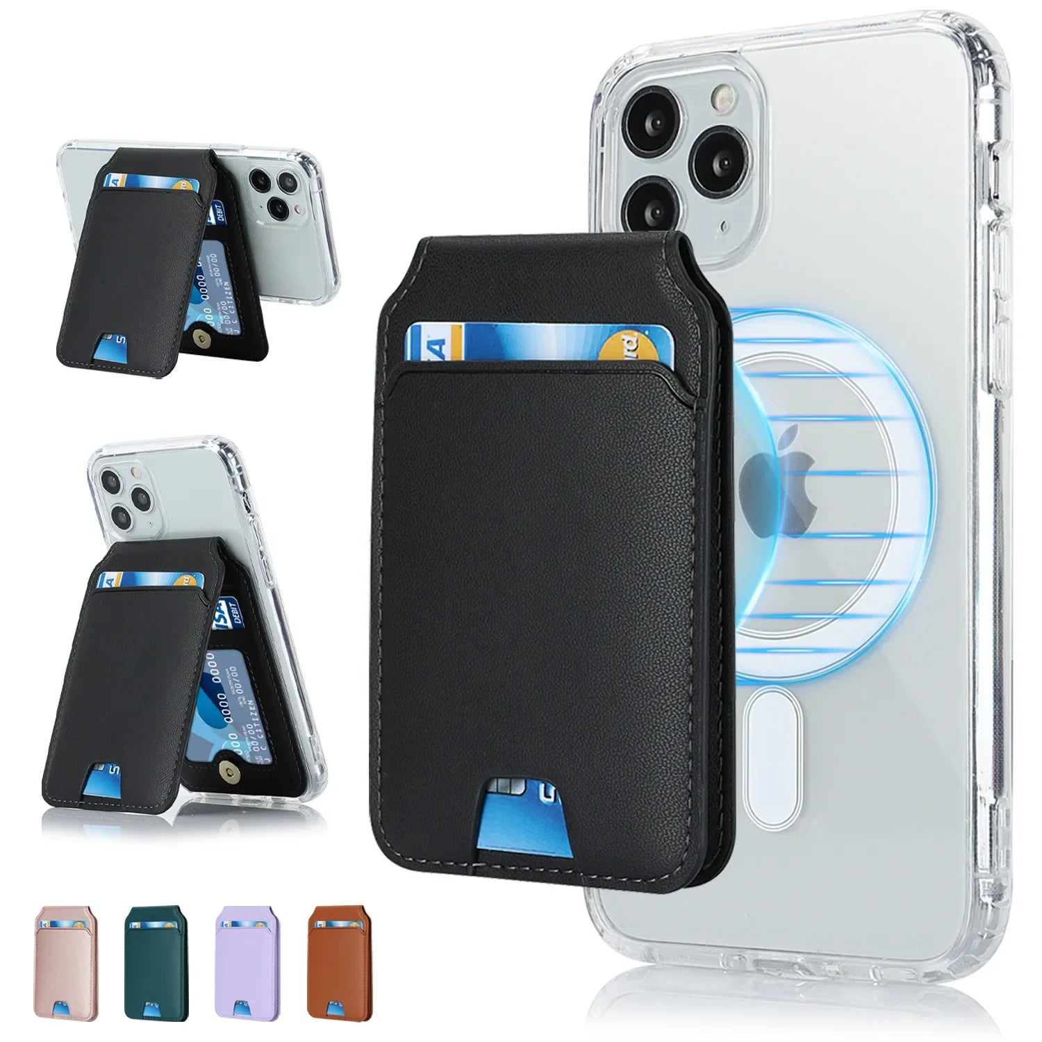 BowLift | Foldable Magnetic Leather Kickstand Wallet