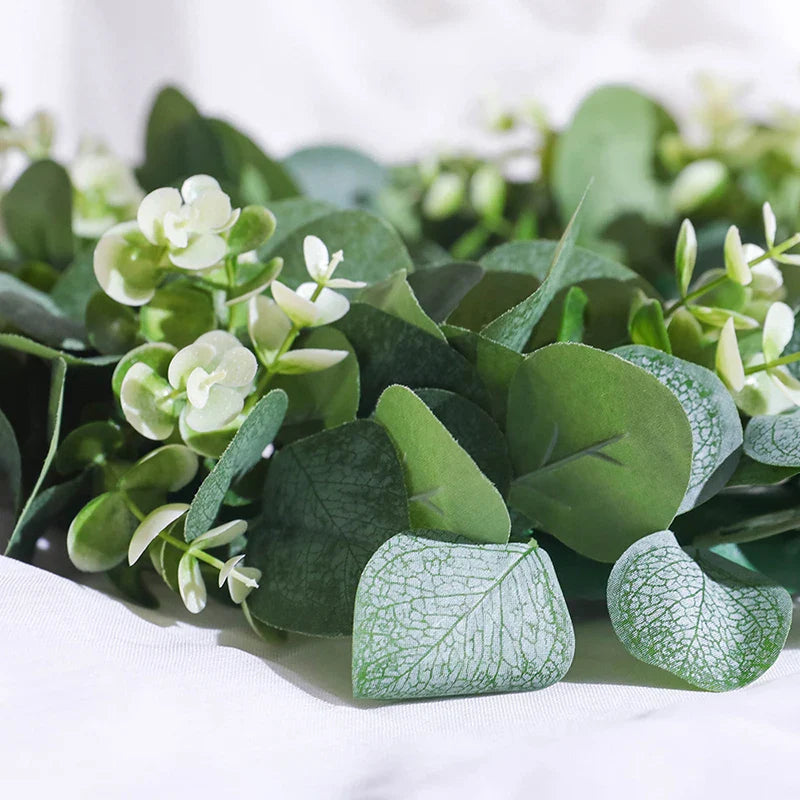 BowLift | EverLeaf | Eucalyptus Wreath with Artificial Flowers | Handcrafted Decoration for Christmas, Wedding & Home