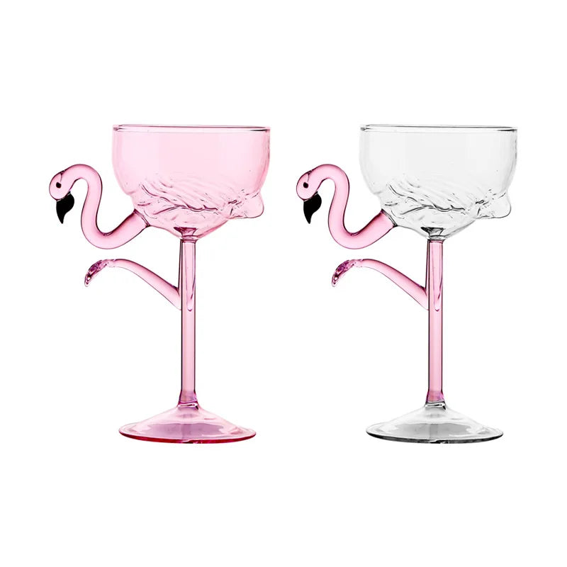 BowLift | Pink Flamingo Cocktail Clear Party Glasses