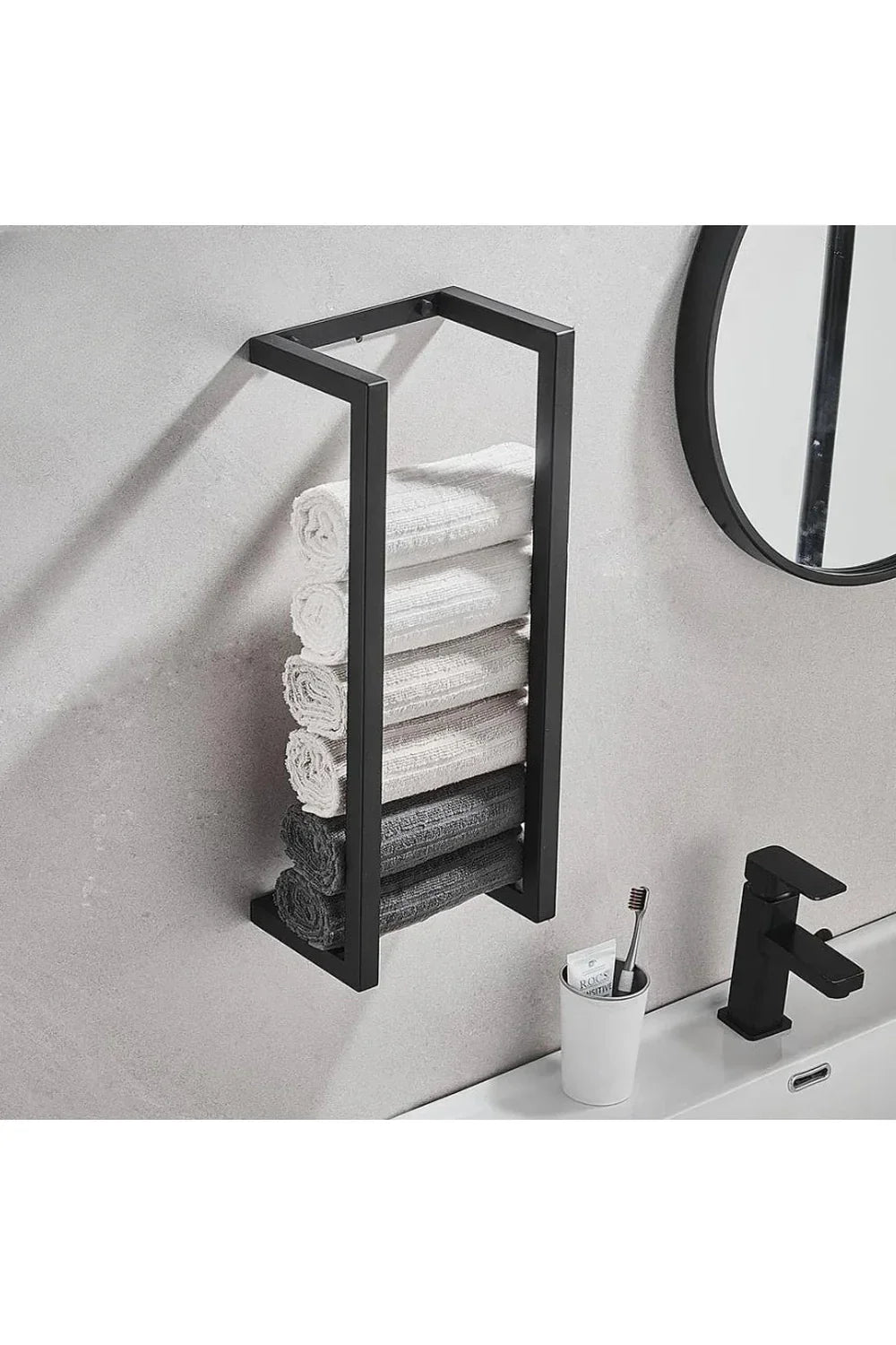 BowLift | Slim Black Bathroom Shelf