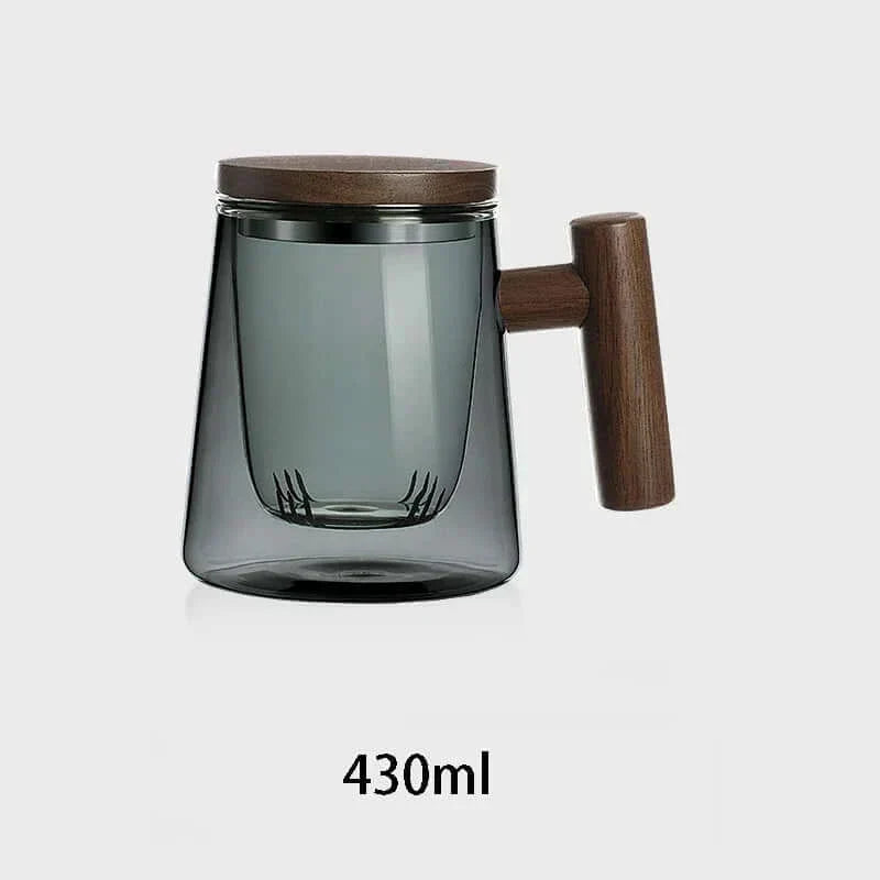 BowLift | Ultramodern Glass Tea Cup with Filter and Lid