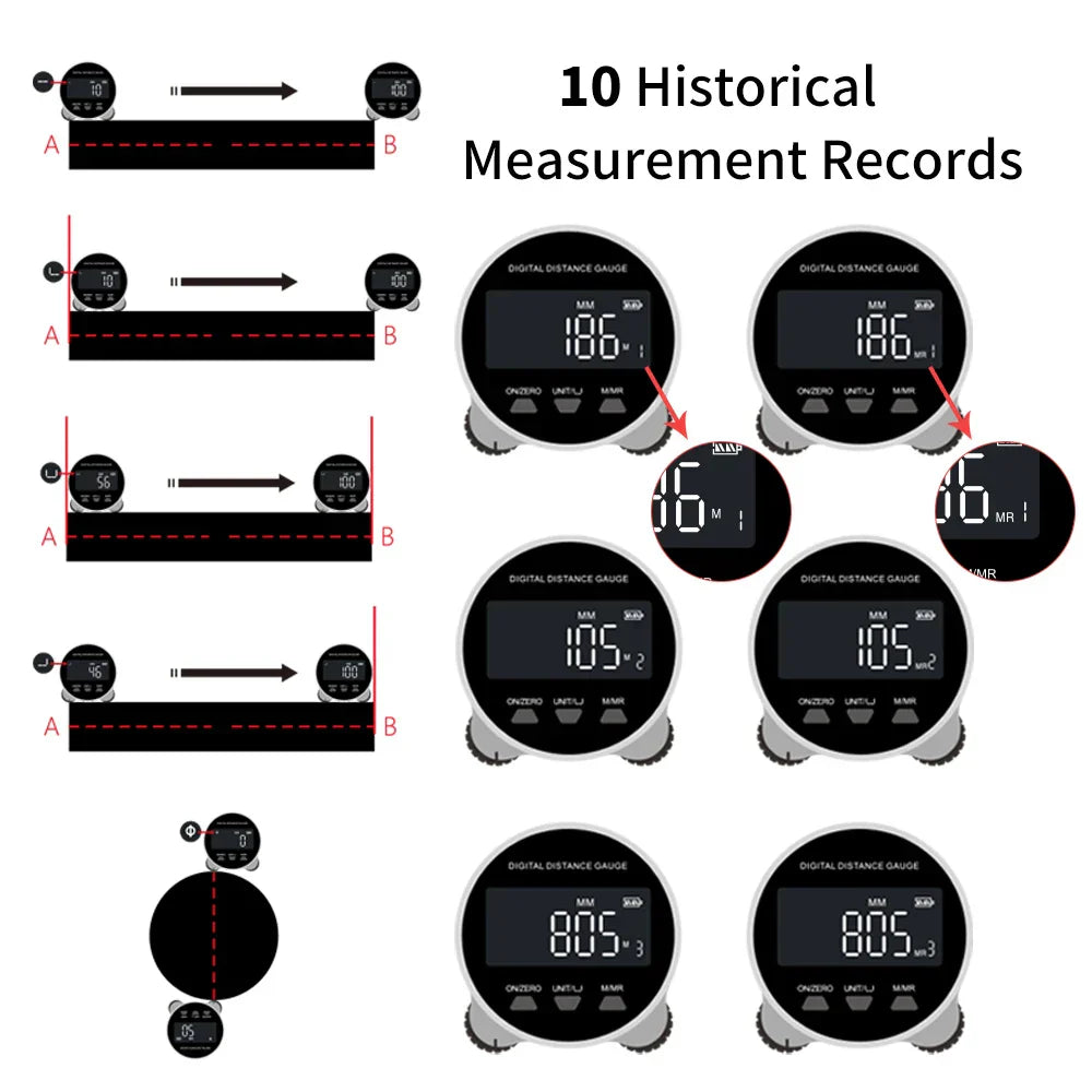 BowLift | High Precision LCD Display Rechargeable Digital Ruler